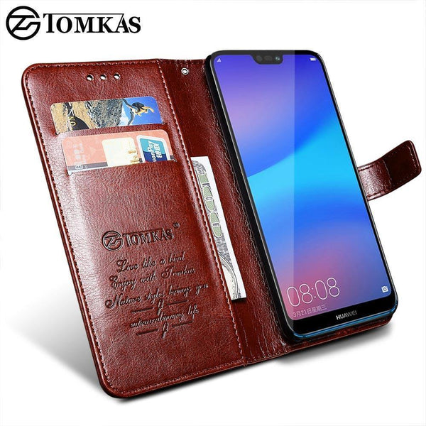 Planet Gates Black / P20 Lite TOMKAS Wallet Case For HUAWEI P20 Lite Flip Coque Leather With Stand Phone Bag Case Cover For Huawei P20 Lite Cases P20 P20 Pro