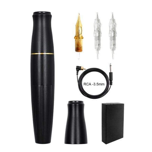 Planet Gates Black Pen Rotary Tattoo Machine Pen Set Tattoo Kit Permanent Makeup Machine Eyebrow Tattoo Pen Gun Machine PMU Machine Pen