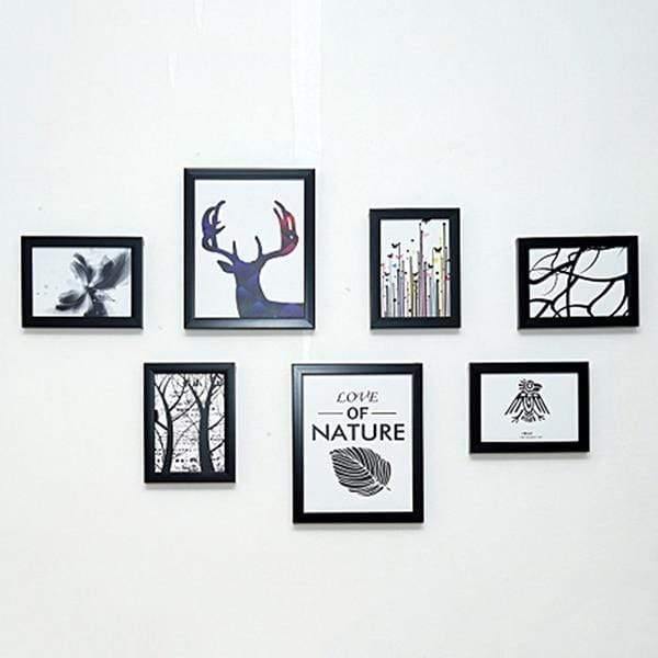 Planet Gates Black Photo Frame 7 Pcs Classic Photo Frame For Wall Hanging Picture Frame Photo 7 10 Inch Wall Art Wedding Couple Recommendation Pictures Frames