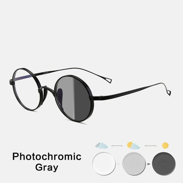 Planet Gates Black Photochromic Vintage Pure Titanium Glasses Frame Men Round Optical Myopia Prescription Eyeglasses Frame Women Luxury Brand Small Eyewear