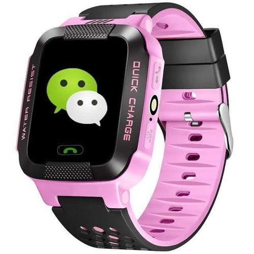 Planet Gates Black Pink GPS Kids Watch SOS Emergency Anti Lost GSM Children's Watches Smart Mobile Phone App Bracelet Silicone Wristband