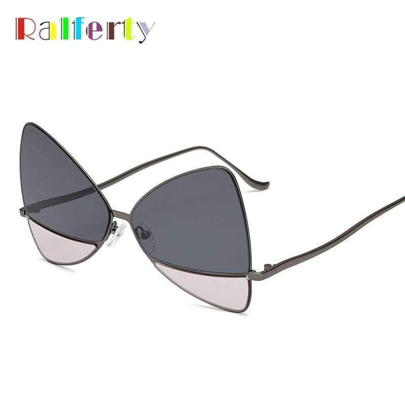 Ralferty 2018 Oversized Butterfly Sunglasses Women Cloudy Glasses Candy Colors Eyewear Accessories Irregular Eyeglasses B016