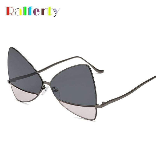 Ralferty 2018 Oversized Butterfly Sunglasses Women Cloudy Glasses Candy Colors Eyewear Accessories Irregular Eyeglasses B016