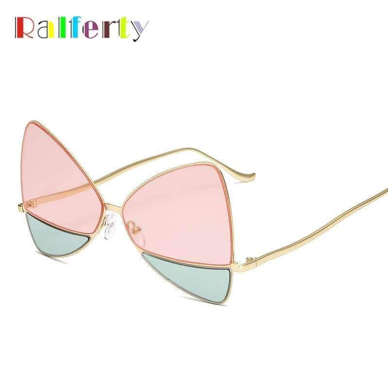 Ralferty 2018 Oversized Butterfly Sunglasses Women Cloudy Glasses Candy Colors Eyewear Accessories Irregular Eyeglasses B016
