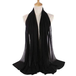 Planet Gates Black Plain bubble chiffon scarf hijab wrap printe solid color shawls headband muslim hijabs scarves/scarf 47 colors