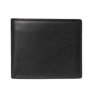 Planet Gates Black Plain Wallet Cow Leather Men Wallets with Coin Pocket Vintage Male Purse Function Brown Genuine Leather Men Wallet with Card Holders