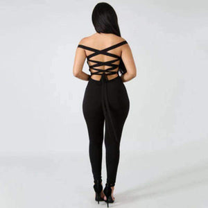 Planet Gates black plastic ring / L Backless Rompers Tights Female Jumpsuits For Women 2018 Overalls Plus Size Playsuit Casual Black One Piece Bodysuit