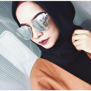 Popular Malaysia Style Women Plain Bubble Chiffon Scarf Hijab Wrap Solid Color Shawls Headband Muslim Hijabs Scarves/scarf - Black