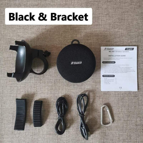 Planet Gates Black Portable Bikes Bluetooth Speaker Bicycle Column Waterproof Shower Speaker Acoustics Sound Boombox Soundbar Woofer Hands Free