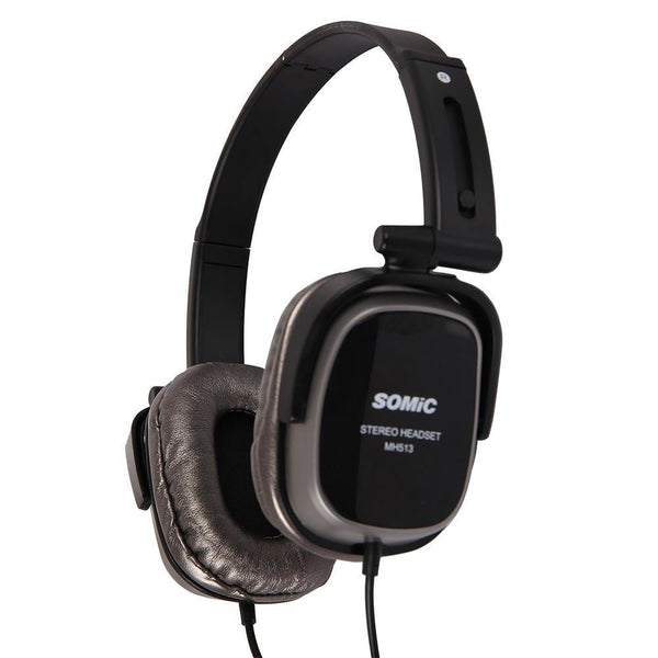 Planet Gates Black Portable Collapsible Headband Headset Wired Headphones With Microphone Voice Control 3.5mm Plug For Phone MID