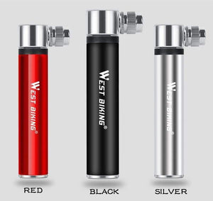 Planet Gates Black Portable Mini Bicycle Pump Aluminum Alloy Cycling Hand Air Pump AV/FV Ball Tire Inflator MTB Mountain Bike Pump