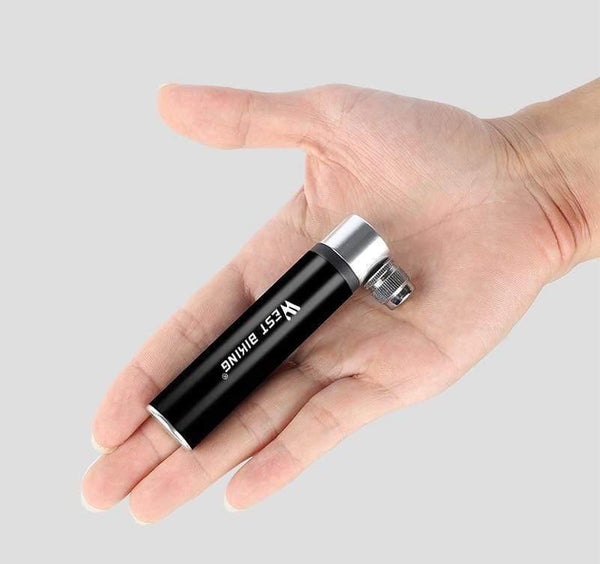 Planet Gates Black Portable Mini Bicycle Pump Aluminum Alloy Cycling Hand Air Pump AV/FV Ball Tire Inflator MTB Mountain Bike Pump