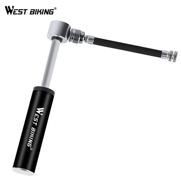 Planet Gates Black Portable Mini Bicycle Pump Aluminum Alloy Cycling Hand Air Pump AV/FV Ball Tire Inflator MTB Mountain Bike Pump
