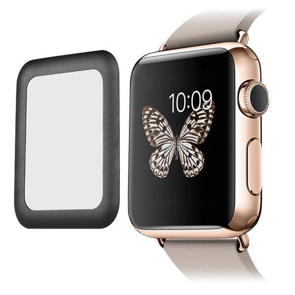 Planet Gates Black Premium Glass Film 0.2mm Tempered Glass Full Metal Protector for Smart watch Apple Watch 38mm