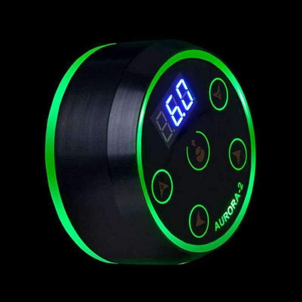 Planet Gates Black Professional Mini Critical AURORA II LCD Tattoo Power Supply with Power Adaptor for Coil & Rotary Tattoo Machines