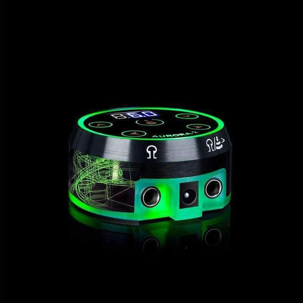 Planet Gates Black Professional Mini Critical AURORA II LCD Tattoo Power Supply with Power Adaptor for Coil & Rotary Tattoo Machines