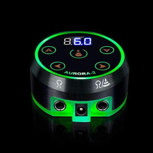 Planet Gates Black Professional Mini Critical AURORA LCD Tattoo Power Supply with Power Adaptor for Coil & Rotary Tattoo Machines