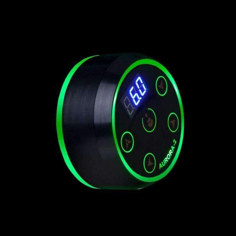 Planet Gates Black Professional Mini Critical AURORA LCD Tattoo Power Supply with Power Adaptor for Coil & Rotary Tattoo Machines