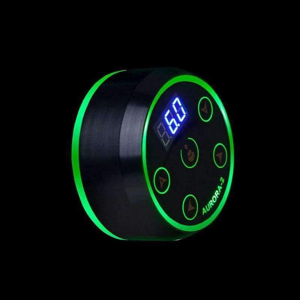 Planet Gates Black Professional Mini Critical AURORA LCD Tattoo Power Supply with Power Adaptor for Coil & Rotary Tattoo Machines