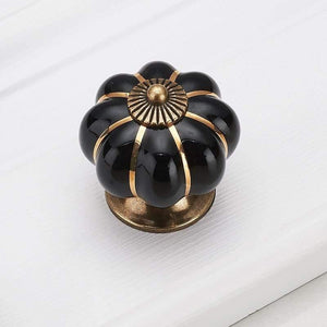 Pumpkin Ceramic Handles 40mm Drawer Knobs Cupboard Door Handles Single Hole Cabinet Handles with screws Furniture Handles