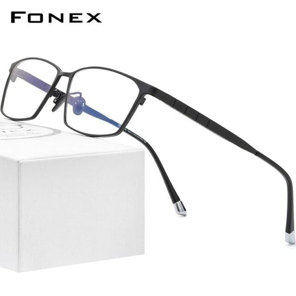Planet Gates Black Pure Titanium Glasses Frame Men 2021 New Male Classic Optical Prescription Eyeglasses Frame Full Rim Square Eyewear F85642