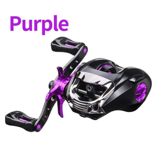 Planet Gates black purple / Left Hand / China Baitcasting Reel BT2000 8kg Drag SFS Double Brake System Saltwater Reel 6.3:1 High Speed Metal Spare Spool Fishing Reel