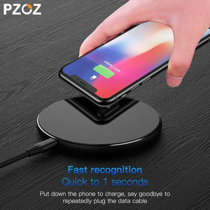 Planet Gates Black PZOZ 7.5W QI Wireless Charger adapter phone usb Fast Charging Pad For iphone X 8 plus Samsung S9 S8 S7 Note 8 xiaomi mi mix 2s