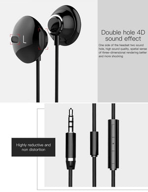 Planet Gates Black PZOZ Bass Earphone 3.5mm Wired control Headset With Mic In-Ear sport earbud earphones mini For iphone xiaomi Samsung Huawei MP3