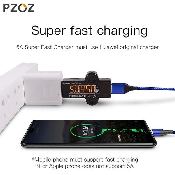 Planet Gates Black PZOZ USB C Magnetic Cable 5A Super Fast Charging Phone Type-C Magnet Charger Adapter For Samsung Galaxy S9 Huawei Xiaomi A2 lite