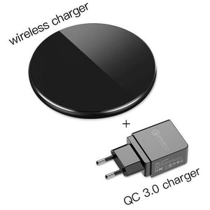 Planet Gates Black QC3.0 PZOZ Qi Wireless charger USB Charger Fast Charging Phone Adapter for iphone X 8 Plus Xs Samsung S9 S8 note 9 8 xiaomi mi mix 2s