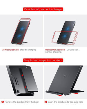 Planet Gates Black Qi Wireless charger fast charging charger For iPhone X Samsung Galaxy S9 mobile phone charger holder for phone stand