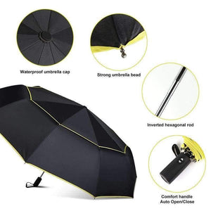 Planet Gates Black Quality 120cm Fully-automatic Umbrella Men Rain Woman Double Layer 3 Folding Business Gift Umbrella Windproof Sun Umbrellas