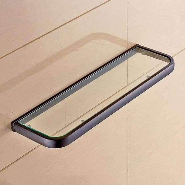 Planet Gates Black Quality Bathroom Shelves Thickness Quadrangle Glass Shelves Cosmetic Shampo Showeroom Rack Copper Golden Accessories 1020