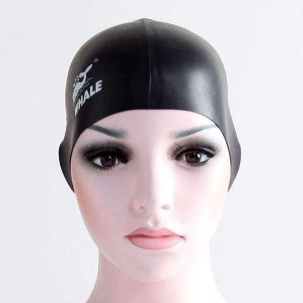 Planet Gates Black Quality Solid Swimming Cap 100% Silicone Swimming Hats Water-proof Adult Caps Men Women Children