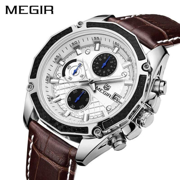 Planet Gates Black Quartz Men Watches Fashion Genuine Leather Chronograph Watch Clock for Gentle Men Male Students Reloj Hombre