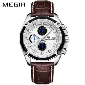 Planet Gates Black Quartz Men Watches Fashion Genuine Leather Chronograph Watch Clock for Gentle Men Male Students Reloj Hombre