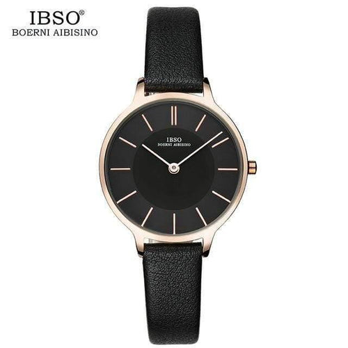 Planet Gates Black Quartz Watch Women Genuine Leather Women Watches  Luxury Ladies Watch Montre Femme