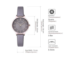 Planet Gates Black Quartz Watch Women Genuine Leather Women Watches  Luxury Ladies Watch Montre Femme