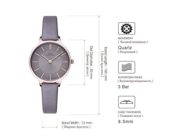 Planet Gates Black Quartz Watch Women Genuine Leather Women Watches  Luxury Ladies Watch Montre Femme