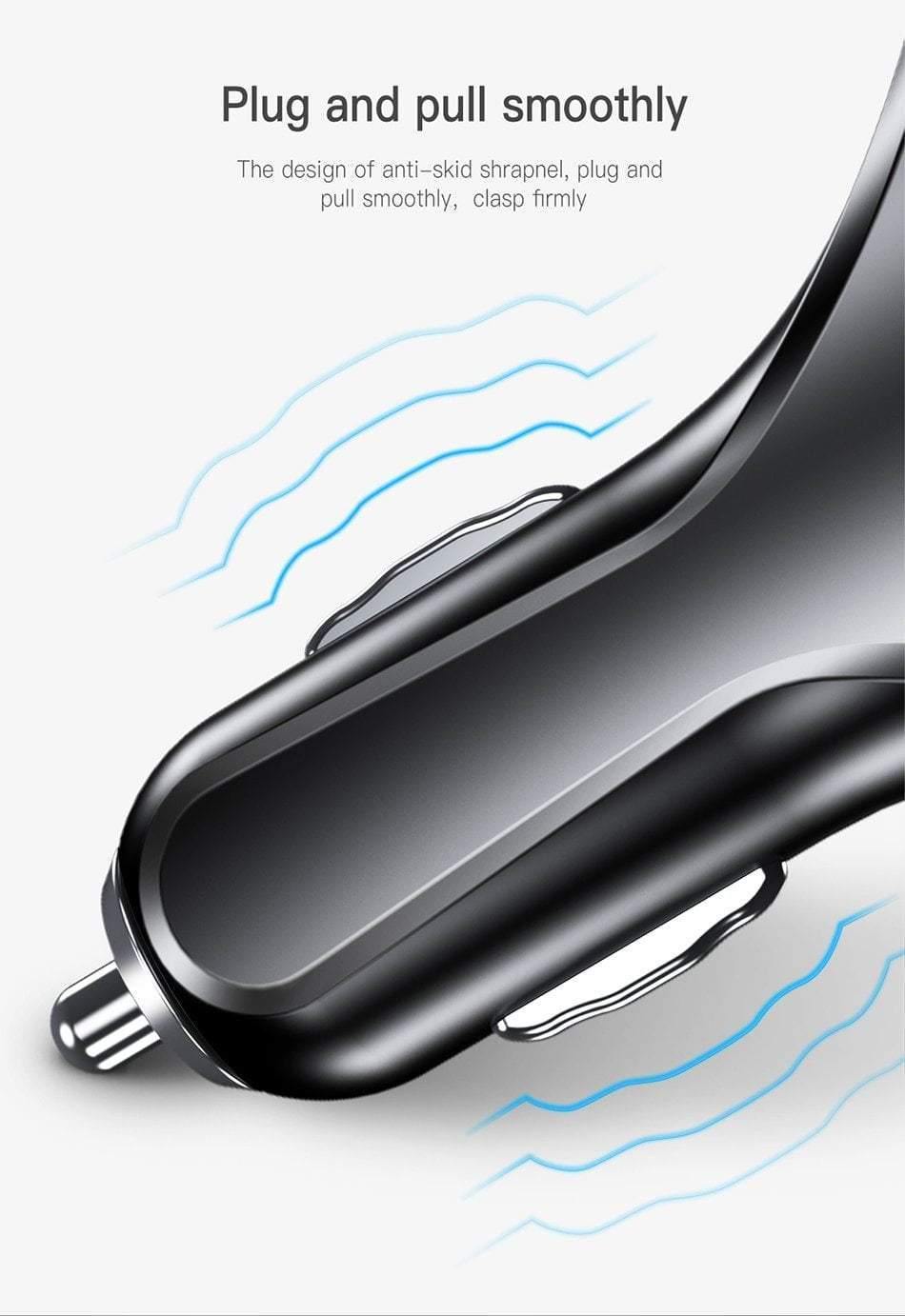 Planet Gates Black Quick Charge 3.0 Dual USB Car Charger 5V3A Turbo Fast Car Charging Mobile Phone Charger For iPhone Xiaomi Car Adapter