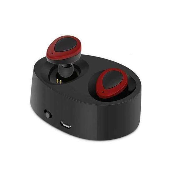 Planet Gates Black Red Bluetooth Earphones True Wireless Earbuds Mini Stereo Music Headsets Hands-free With Mic Charging Box for Phones