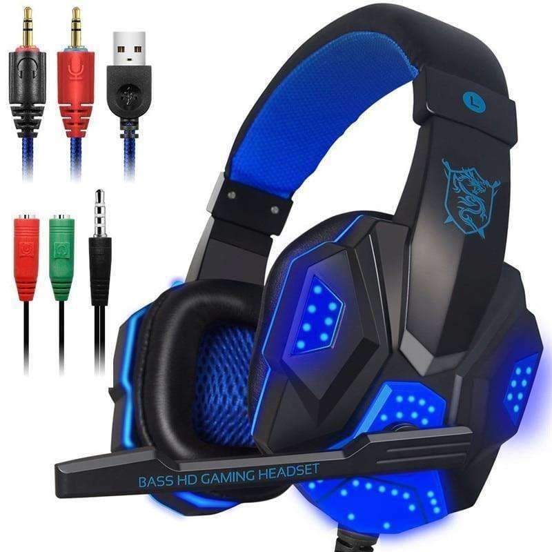 Planet Gates Black Red Gaming Headset for Xbox one PS4 PC Surround Sound Over-Ear Gaming Headphones with Mic Noise Cancelling LED Lights Headset