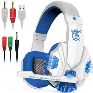 Gaming Headset for Xbox one PS4 PC Surround Sound Over-Ear Gaming Headphones with Mic Noise Cancelling LED Lights Headset