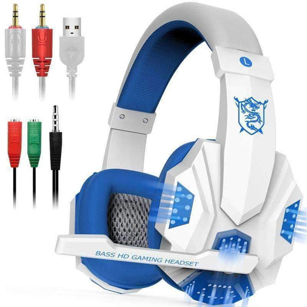 Gaming Headset for Xbox one PS4 PC Surround Sound Over-Ear Gaming Headphones with Mic Noise Cancelling LED Lights Headset
