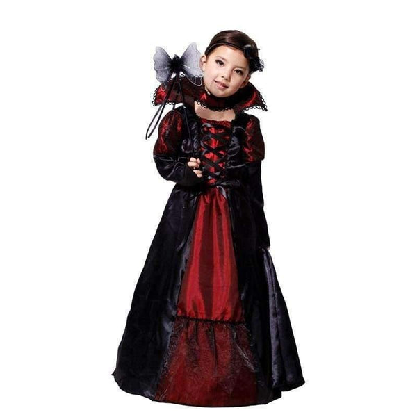 Planet Gates Black Red / L Gothic anime vampire dress costume for kids Costumes Halloween carnival costumes for children Party Cosplay girls witch