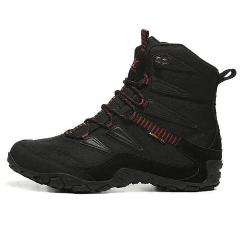 Planet Gates BLACK RED-LOVERS / 11 Winter Men Hiking Shoes Wool Lining Snow Boots Outdoor Hunting Boots Waterproof Mountaine Shoes Men Climbing Shoes man