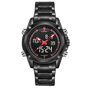 Planet Gates Black Red Men Watches Luxury Brand Naviforce Men's Quartz Hour Analog LED Sports Watch Men Army Military Wrist Watch Relogio Masculino