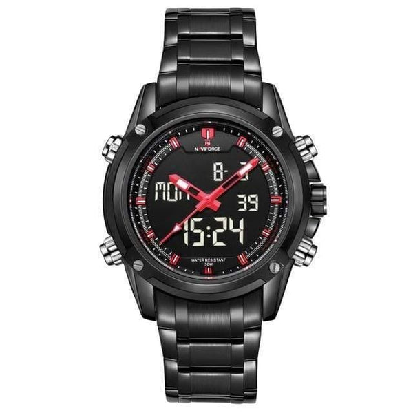 Planet Gates Black Red Men Watches Luxury Brand Naviforce Men's Quartz Hour Analog LED Sports Watch Men Army Military Wrist Watch Relogio Masculino