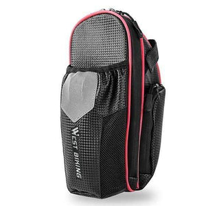 Planet Gates Black Red MTB Bike Waterproof Rear Bag Bicycle Accessories Bike Saddle Bag with Water Bottle Pocket Cycling Rear Seat Tail Bag