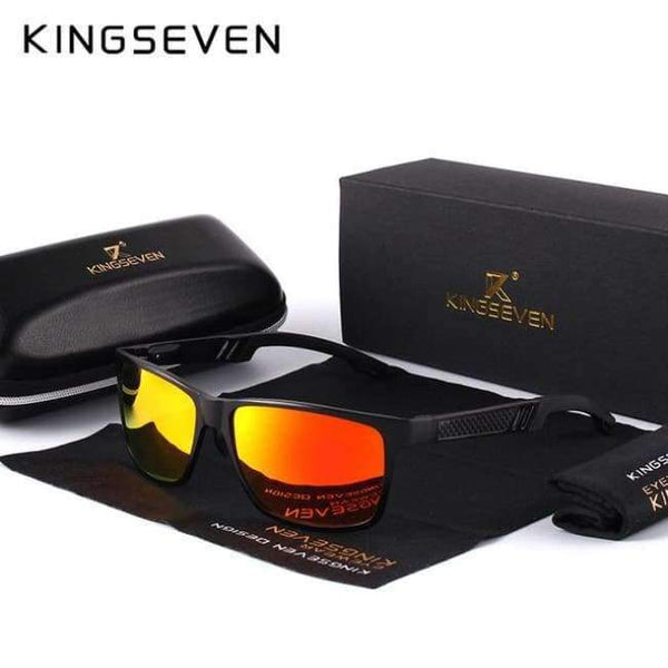 Planet Gates Black Red / Original KINGSEVEN Men Polarized Sunglasses Aluminum Magnesium Sun Glasses Driving Glasses Rectangle Shades For Men Oculos masculino Male